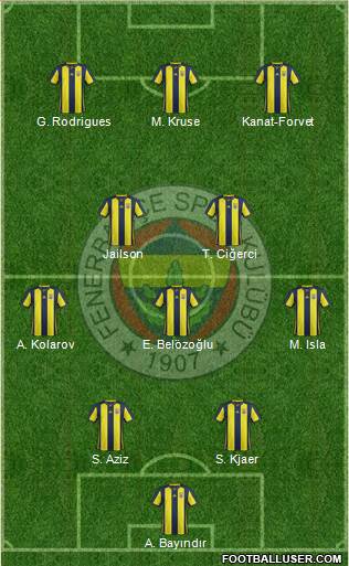 Fenerbahçe SK Formation 2019