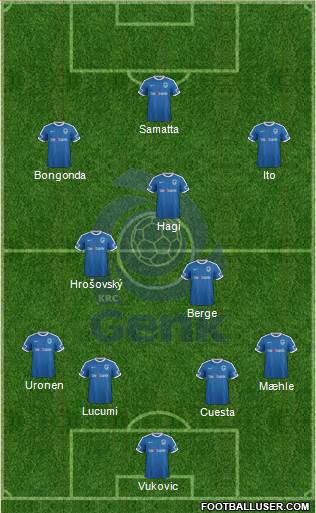 K Racing Club Genk 4-3-3 football formation