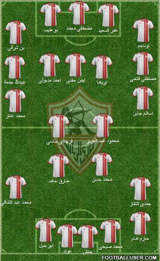 Zamalek Sporting Club 4-2-3-1 football formation