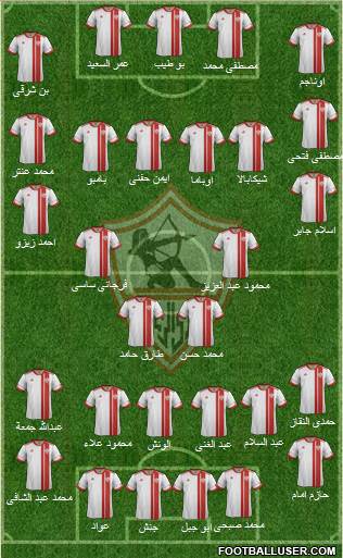 Zamalek Sporting Club 4-2-3-1 football formation