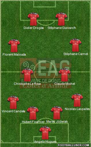 En Avant de Guingamp 4-4-2 football formation