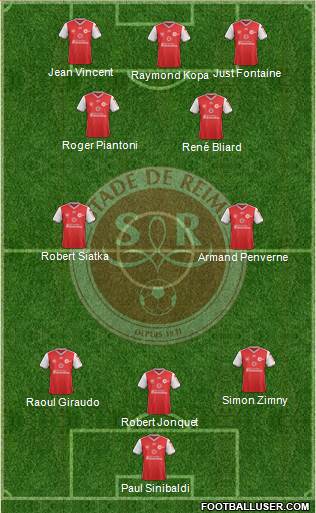 Stade de Reims 3-4-3 football formation