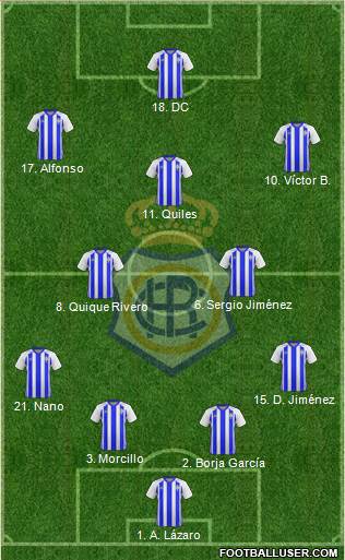 R.C. Recreativo de Huelva S.A.D. 4-2-3-1 football formation