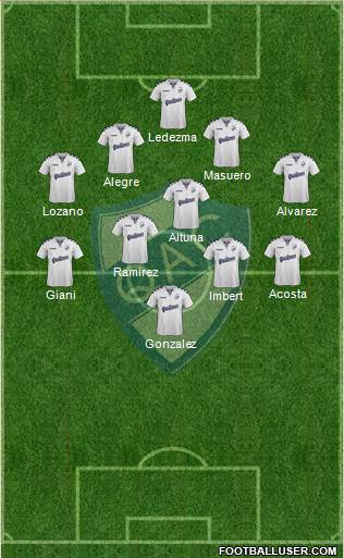 Quilmes 4-4-1-1 football formation