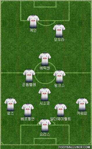 Tottenham Hotspur Formation 2019