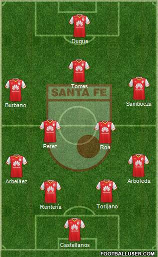 Santa Fe CD 4-2-3-1 football formation