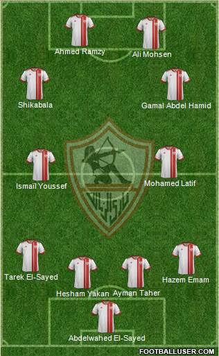 Zamalek Sporting Club 4-4-2 football formation