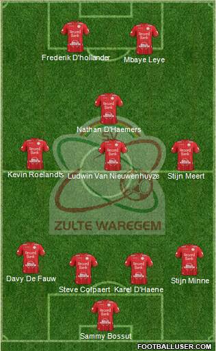 SV Zulte Waregem Formation 2019