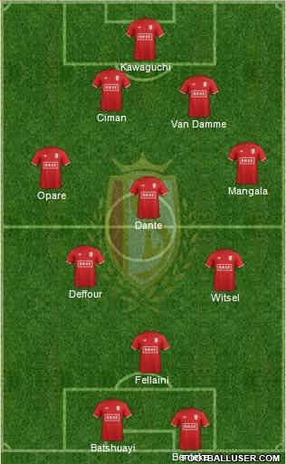 R Standard de Liège 4-4-2 football formation