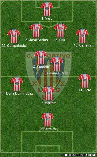 C.D. Lugo 4-2-3-1 football formation