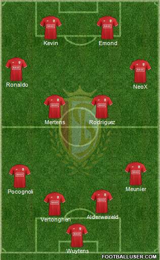 R Standard de Liège 4-4-2 football formation