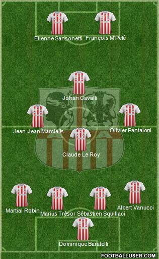 Athletic Club Ajaccien Football 4-4-2 football formation