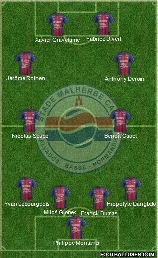 Stade Malherbe Caen Basse-Normandie 4-4-2 football formation