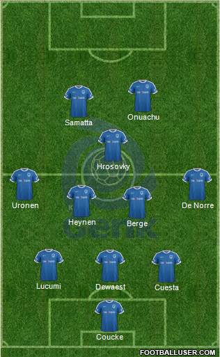 K Racing Club Genk 4-3-1-2 football formation