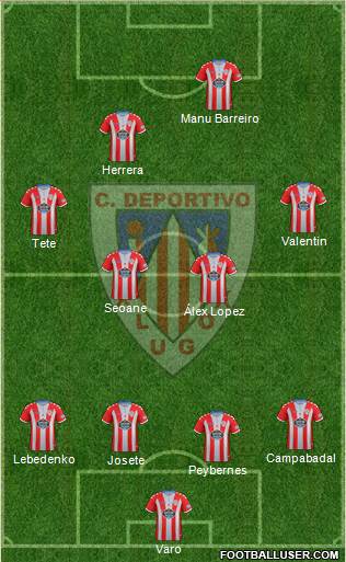 C.D. Lugo 4-2-3-1 football formation