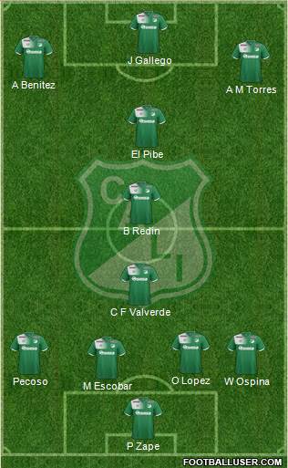 AC Deportivo Cali 4-3-3 football formation