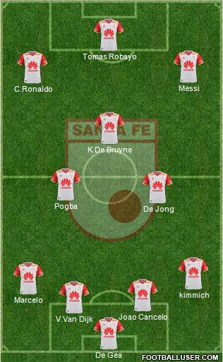 Santa Fe CD 4-3-3 football formation