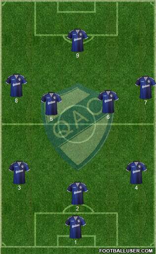 Quilmes 3-4-2-1 football formation