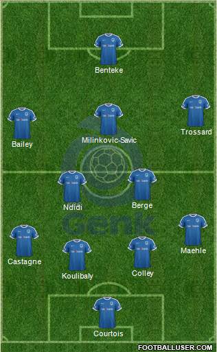 K Racing Club Genk 3-5-2 football formation