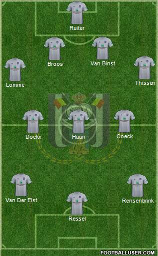 RSC Anderlecht 4-3-3 football formation