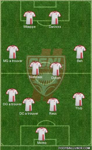 A.S. Nancy Lorraine 4-4-2 football formation