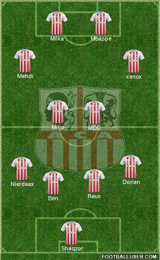 Athletic Club Ajaccien Football 4-2-2-2 football formation