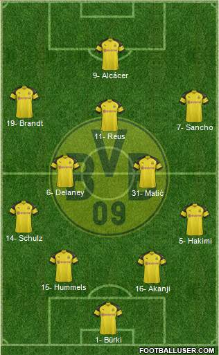 Borussia Dortmund Formation 2019