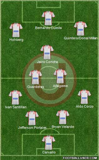 C Universitario D football formation