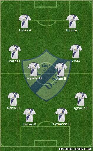 Deportivo Merlo 4-4-2 football formation