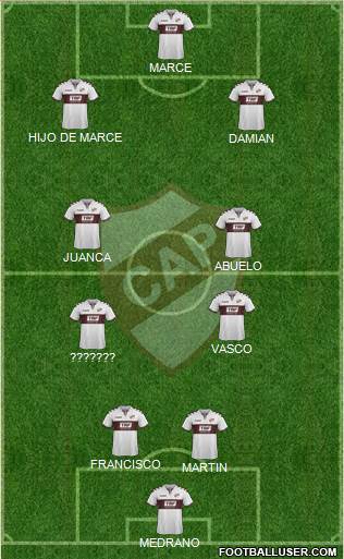 Platense 3-4-2-1 football formation