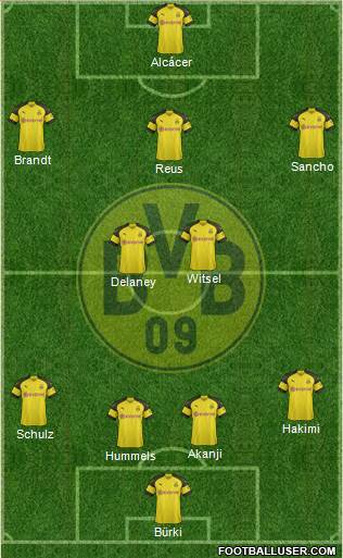 Borussia Dortmund Formation 2019