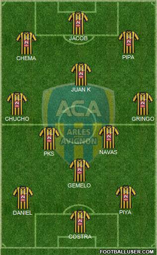 Athlétic Club Arles-Avignon 4-1-4-1 football formation