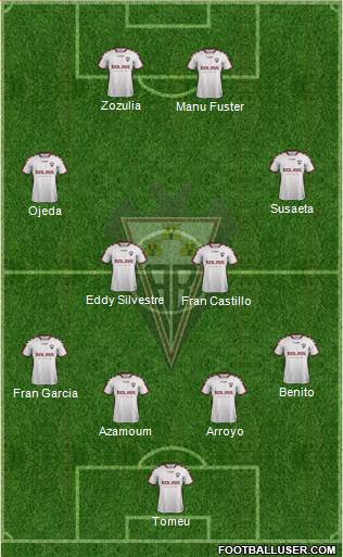 Albacete B., S.A.D. 4-4-2 football formation