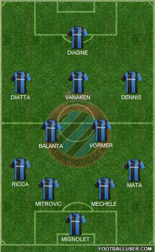 Club Brugge KV football formation