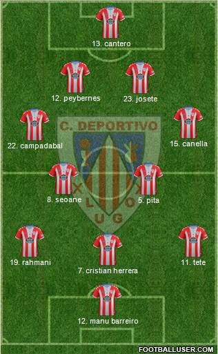 C.D. Lugo 4-2-3-1 football formation