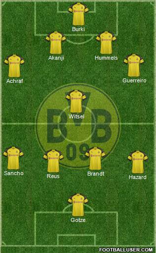 Borussia Dortmund Formation 2019