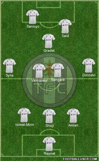 Toulouse Football Club 3-4-1-2 football formation