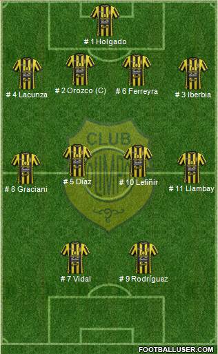 Olimpo de Bahía Blanca 4-4-2 football formation