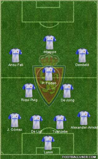 R. Zaragoza S.A.D. football formation