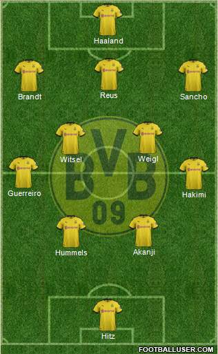 Borussia Dortmund Formation 2019