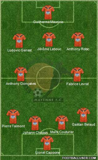 Stade Lavallois Mayenne FC 4-5-1 football formation