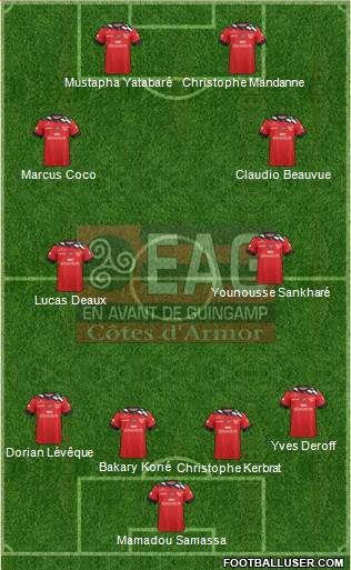 En Avant de Guingamp 4-4-2 football formation