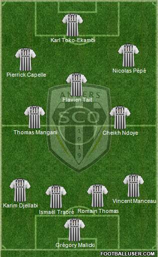 Angers SCO 4-5-1 football formation