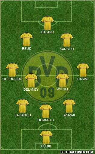 Borussia Dortmund Formation 2020