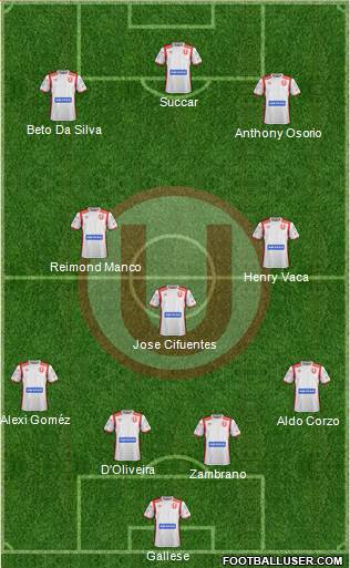 C Universitario D 4-3-3 football formation