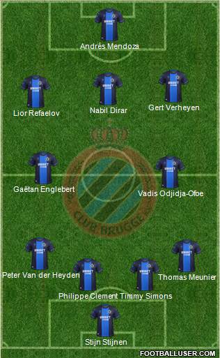 Club Brugge KV 4-5-1 football formation