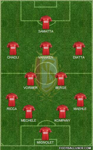 R Standard de Liège 4-2-3-1 football formation