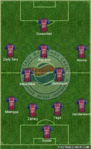 Stade Malherbe Caen Basse-Normandie 4-2-3-1 football formation