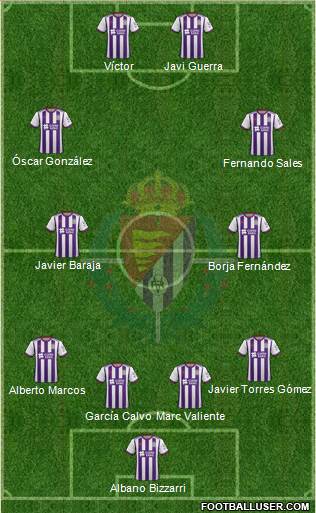 R. Valladolid C.F., S.A.D. 4-4-2 football formation