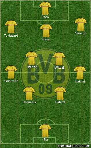 Borussia Dortmund Formation 2020